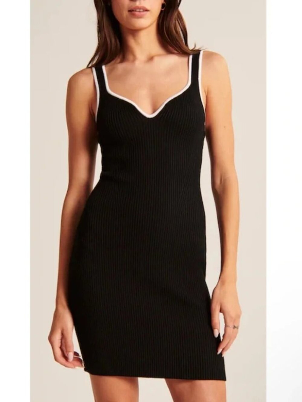A&F Women’s Elevated Knit Notch-Neck Mini Dress